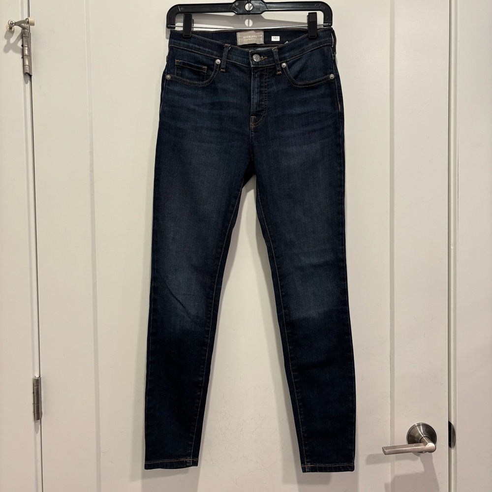 Everlane Mid-Rise Skinny Jeans Dark‎ Indigo Blue Denim 27 Regular